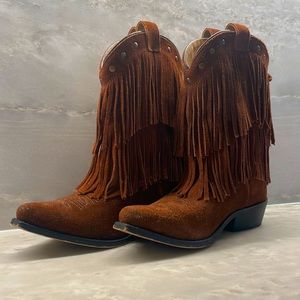 Suede fringe cowboy/girl boots